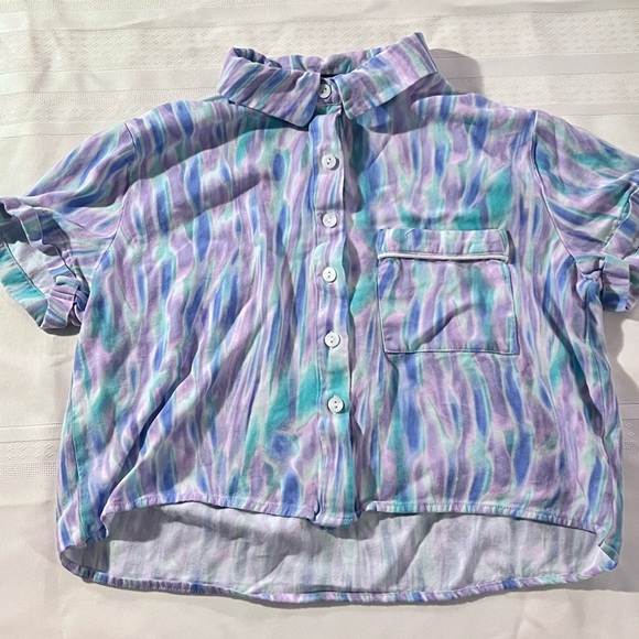 💖 Forever 21 womens button up crop top - Picture 2 of 2
